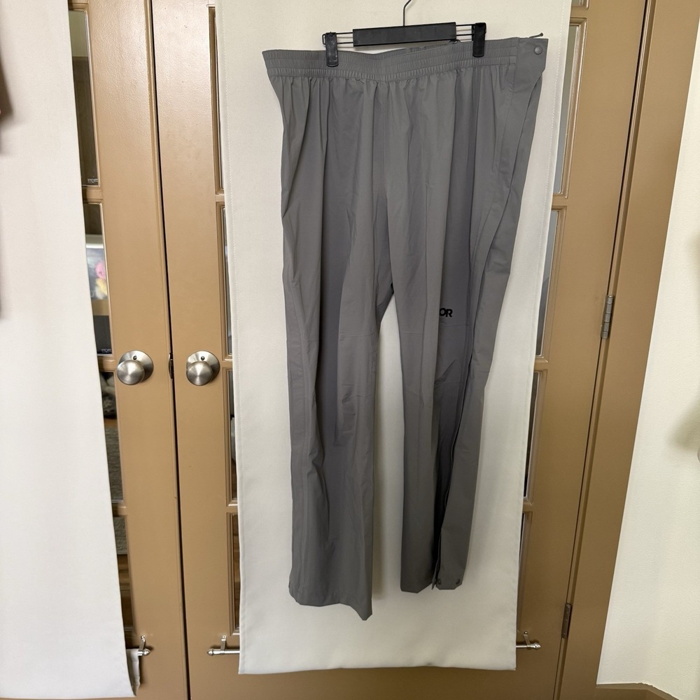 Outdoor Research Men's XXL Grey Side Zip Up Water Wind Proof Outdoors Pants Rain